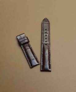 Dây đồng hồ  da bụng cá khấu màu nâu