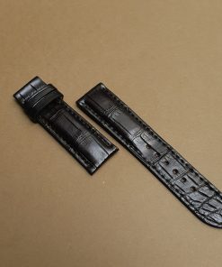 Dây đồng hồ da bụng cá sấu màu đen