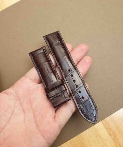 Dây đồng hồ da ca sấu màu nâu