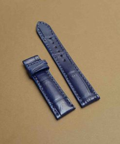 Dây đồng hồ da bụng cá sấu màu xanh Navy