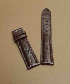 Dây đồng hồ da bụng cá sấu màu nâu