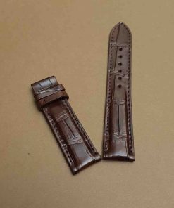 Dây đồng hồ da bụng cá sấu màu nâu