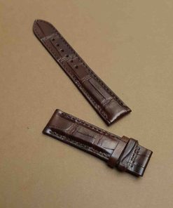 Dây đồng hồ da bụng cá sấu màu nâu