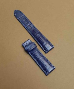 Dây đồng hồ da bụng cá sấu màu xanh xanh Navy