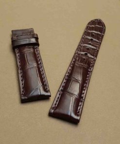 Dây đồnghồ da bụng cá sấu màu nâu