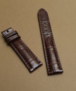 Dây đồng hồ da bụng cá sấu màu nâu