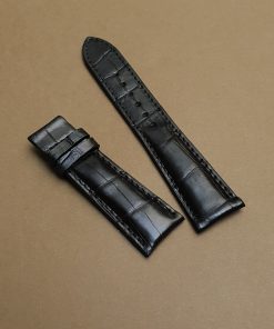 Dây đồng hồ bụng cá sấu màu đen