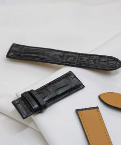 Dây đồng hồ da bụng cá sấu màu đen