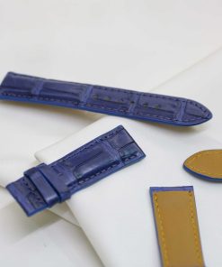 Dây đồng hồ da bụng cá sấu màu xanh Navy