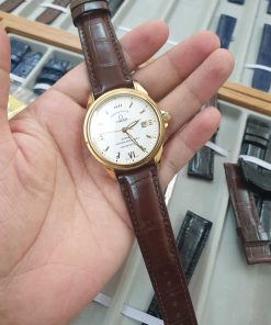 Dây nâu đất khâu máy cho đồng hồ Omega Co Axial Escapement Limited Edition