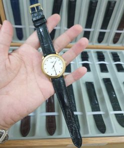 Dây đồng hồ đen khâu máy cho đồng hồ Longines