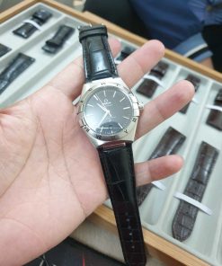 Dây đen khâu máy cho đồng hồ Omega Constellation Co-Axial Master Chronometer 41mm