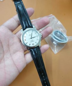 Dây đen khâu máy cho đồng hồ Omega DeVille Co-Axial Chronometer 4831.32.31 48313231
