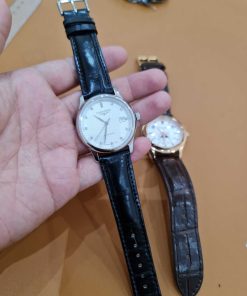 Dây cá sấu khâu máy cho đồng hồ Longines Master Collection