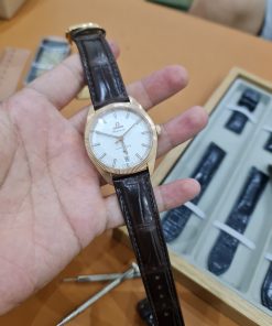 Dây Nâu Đất Khâu Máy Cho Đồng Hồ Omega Constellation Globemaster Co-Axial Master Chronometer 130.53.39.21.02.001