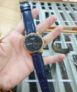 Dây da xanh Navy khâu máy đồng hồ Tissot Le Locle T006.428.36.058.00