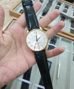 Dây da màu đen khâu máy đồng hồ Tissot Chemin Des Tourelles GMT T099.429.36.038.00