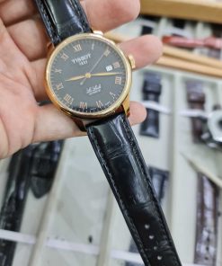 Dây da màu đen khâu máy đồng hồ Tissot Le Locle T41.5.423.53 Automatic