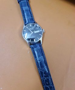 Dây da xanh navy khâu máy đồng hồ Tissot Visodate T019.430.16.051.01 – T019430B