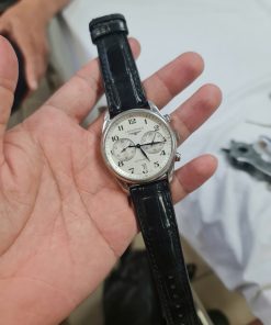 Dây đồng hồ da cá sấu màu đen khâu tay đồng hồ Longines Master L2.629.4.78.6 Watch 40mm