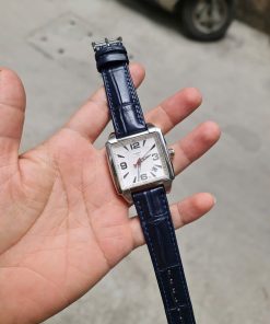 Dây da cá sấu màu xanh navy khâu tay lót chống thấm cho đồng hồ Tissot QUADRATO T005.510.11.277.00