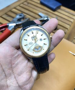 Dây cá sấu đen cho đồng hồ Tag Heuer Grand Carrera WAV5152.FC6231 Calibre 8 size 22-18