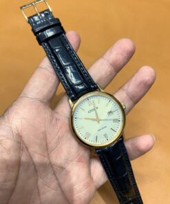 Dây cá sấu đen cho Đồng Hồ Citizen Eco-Drive BM6772-05A size 20-18