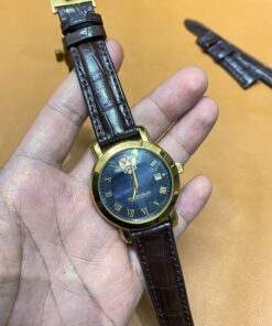 Dây cá sấu nâu cho Đồng hồ Poljot President Pin 4076681 size 20-18