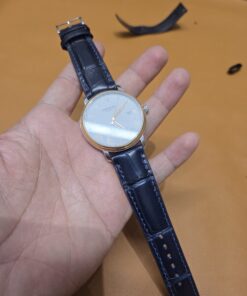 Dây cá sấu xanh navy cho Đồng hồ MontBlanc Tradition 114336 size 20-18