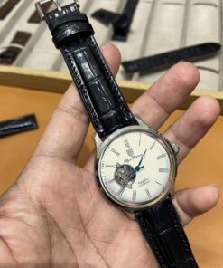 Dây cá sấu đen cho Đồng hồ Olym Pianus OP99141-71.1AGS-GL-T size 20-18