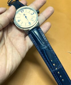 Dây cá sấu xanh navy cho đồng hồ Swarovski Piazza Grande size 22-20