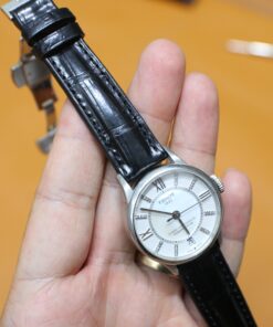 Dây cá sấu đen cho đồng hồ Tissot Chemin Des Tourelles T099.207.16.116.00 size 16-14
