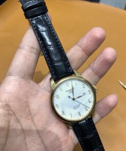 Dây cá sấu đen cho đồng hồ Tissot Le Locle L164/264-2 Automatic size 19-18
