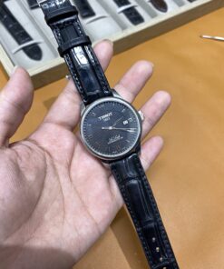 Dây cá sấu đen cho đồng hồ Tissot Le Locle Powermatic 80 T006.407.16.053.00 size 19-18