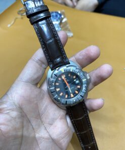 Dây cá sấu đen cho Đồng hồ Zodiac Super Sea Wolf size 20-18