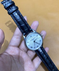 Dây cá sấu đen cho Đồng hồ Frederique Constant FC-303MS5B6 size 20-18