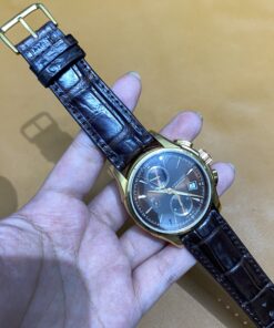Dây cá sấu nâu cho đồng hồ Hamilton Jazzmaster H32646597 size 22-20