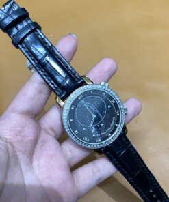 Dây cá sấu đen cho Đồng hồ Patek Philippe Grand Complications 6104R size 20-18
