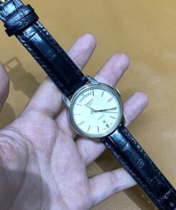 Dây cá sấu đen cho Đồng hồ Tissot T-Classic Day Date T065.930.22.031.00 size 19-18