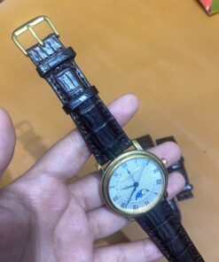 Dây đồng hồ da cá sấu nâu ETN dành cho Đồng hồ Frederique Constant FC-330MC4P5 Classics size 22-18