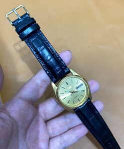 Dây đồng hồ da cá sấu đen ETN dành cho Đồng hồ Seiko Vintage Seiko 5 Sports Automatic size 20-18