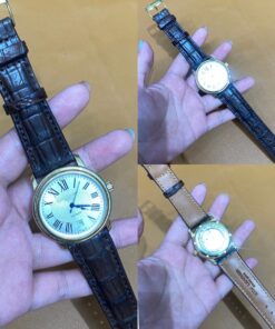 Dây đồng hồ da cá sấu nâu ETN size 22-18 dành cho Đồng Hồ Frederique Constant FC-303M4P5