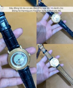Dây đồng hồ da cá sấu đen ETN size 20-16 dành cho Đồng hồ Parmigiani Fleurier Toric Automatic RG